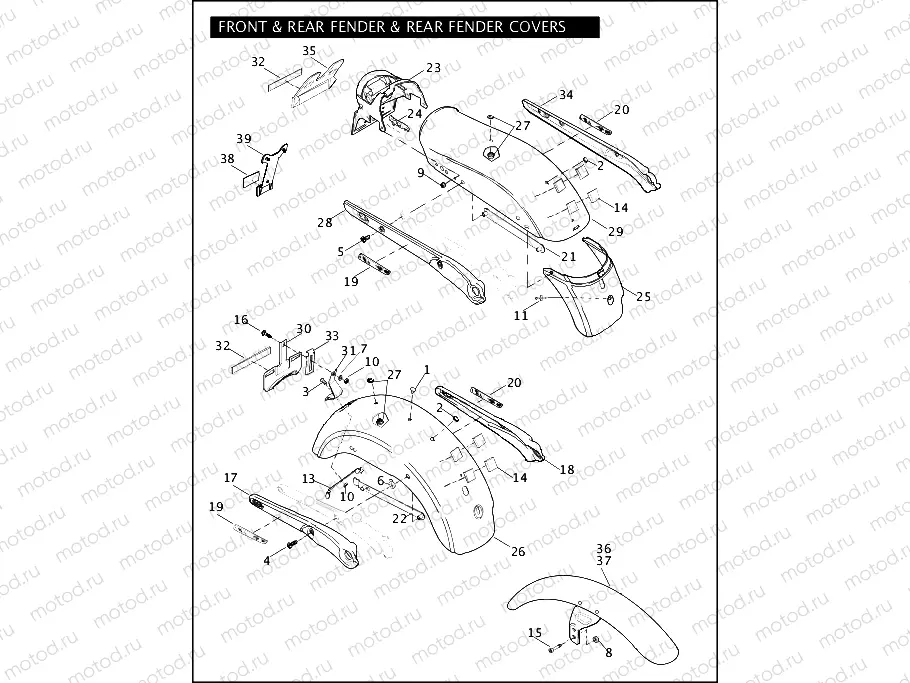 FRONT & REAR FENDER &, REAR FENDER COVERS