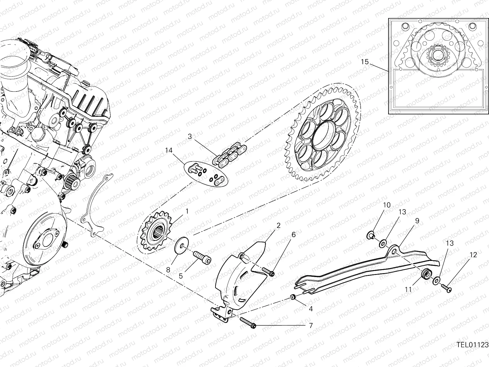FRONT SPROCKET - CHAIN [MOD:PANV4 SP,PANV4SPM]