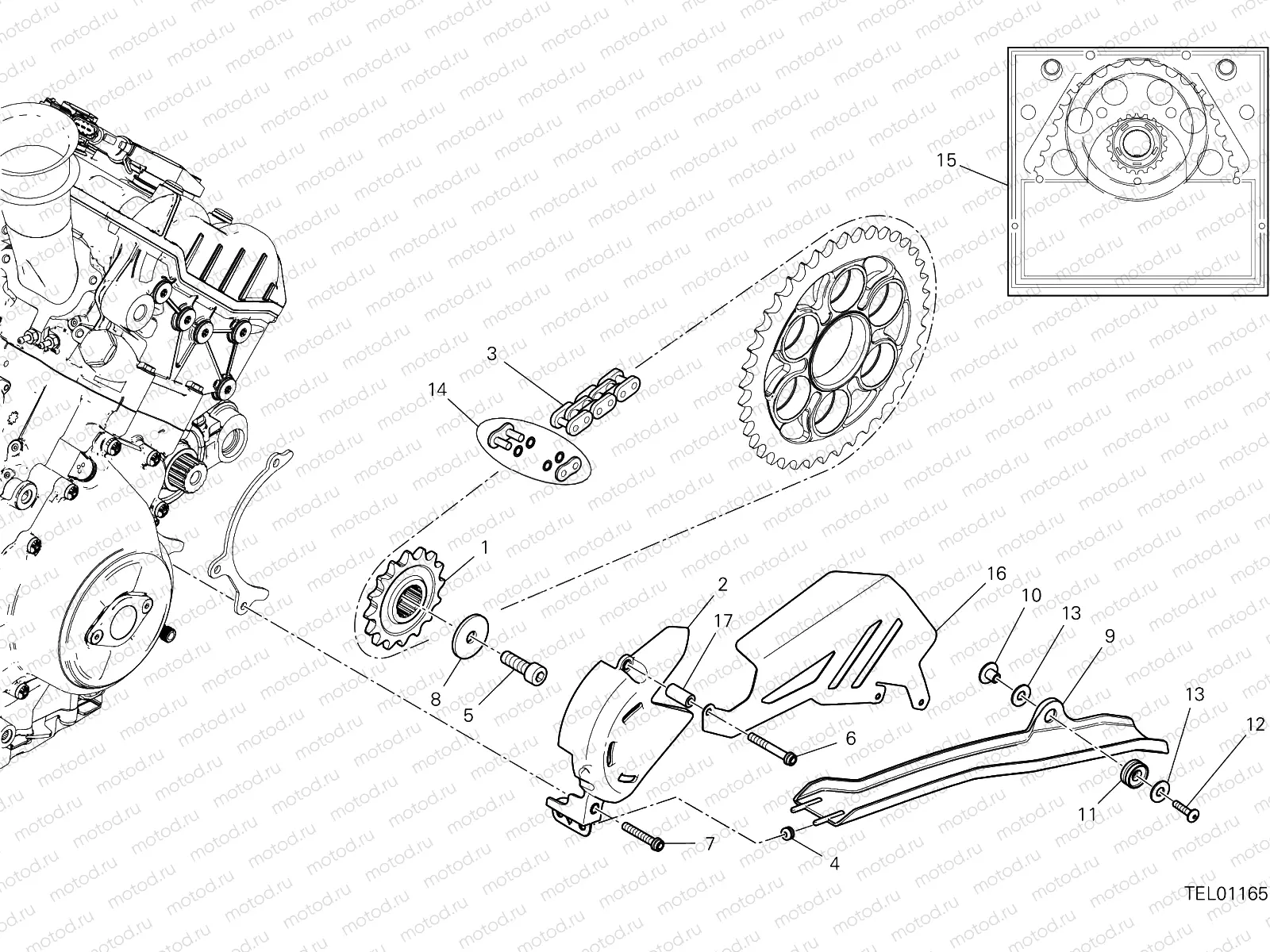 FRONT SPROCKET - CHAIN [MOD:PANV4 S;XST:AUS]
