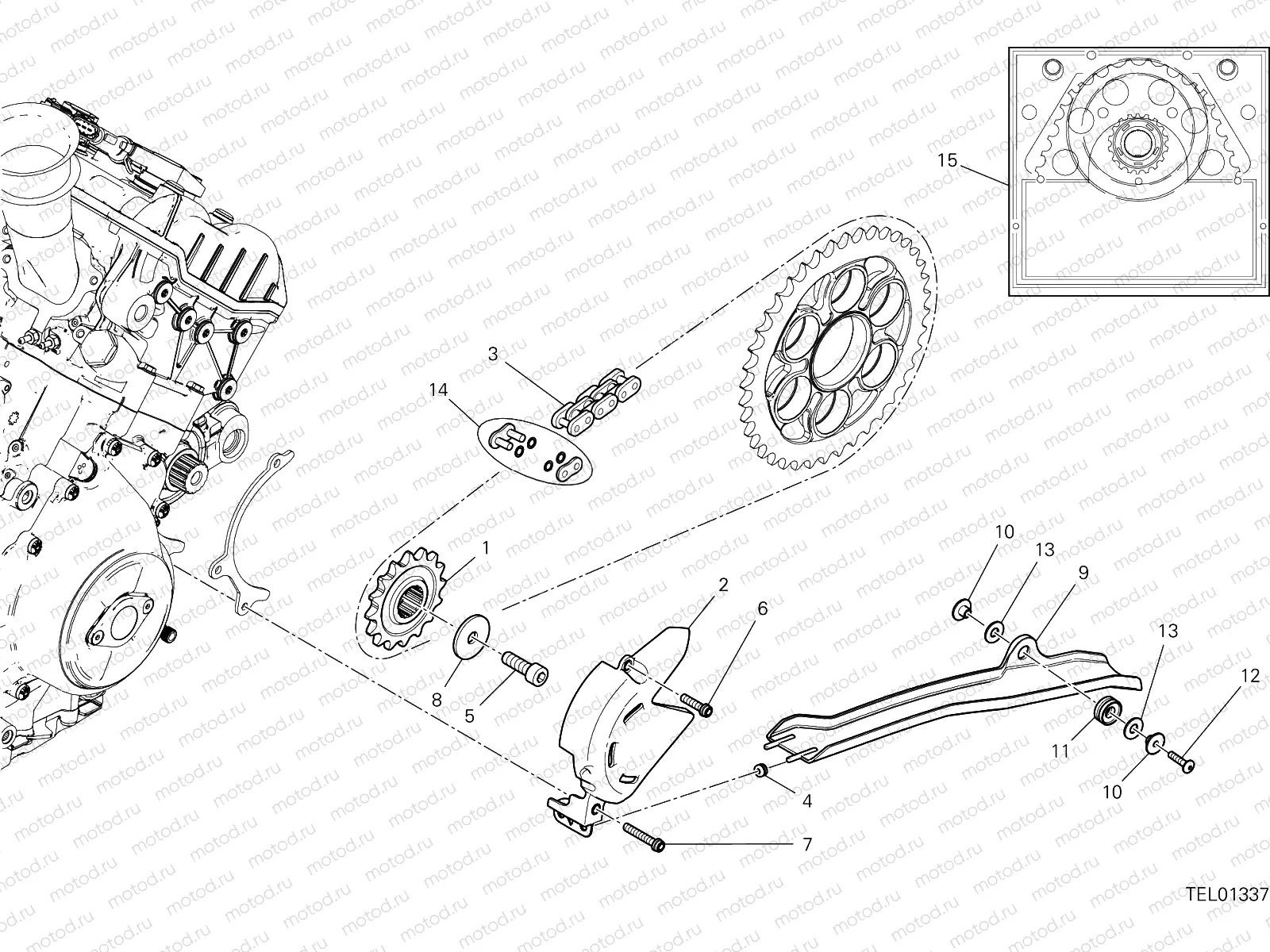 FRONT SPROCKET - CHAIN [MOD:PANV4 S;XST:BLG,EUR,GSO,JAP,ROK]