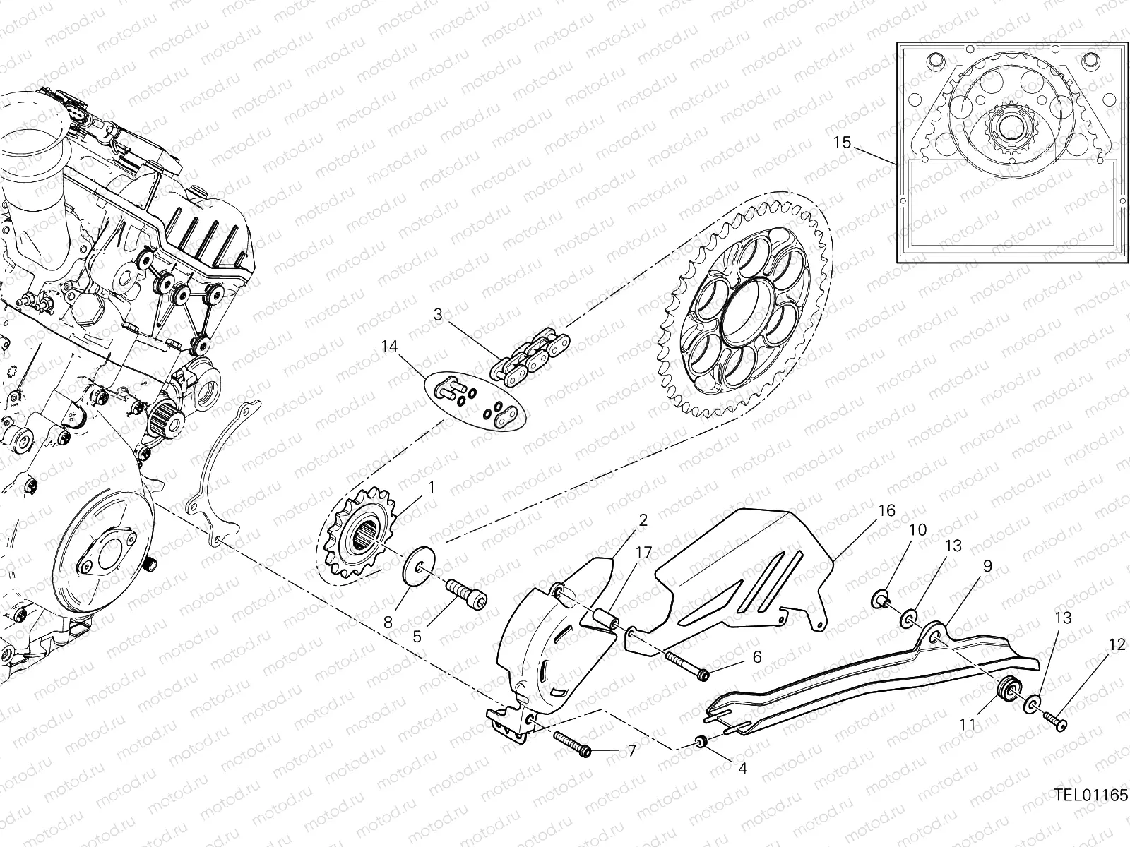 FRONT SPROCKET - CHAIN [MOD:PANV4SGP;XST:AUS]