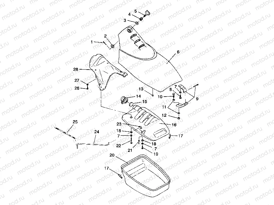 FRONT STORAGE COMPARTMENT SL 650 / B934058 (4924732473004A) | FRONT STORAGE COMPARTMENT SL 650 / B934058 (4924732473004A)