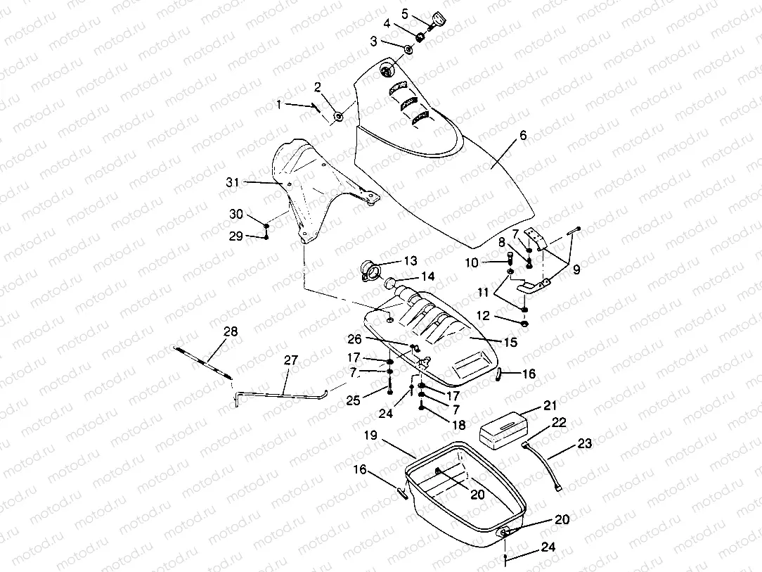 FRONT STORAGE COMPARTMENT SL 700 B964066 and  Intl. SL 700 I964066 (4935633563A008) | FRONT STORAGE COMPARTMENT SL 700 B964066 and  Intl. SL 700 I964066 (4935633563A008)