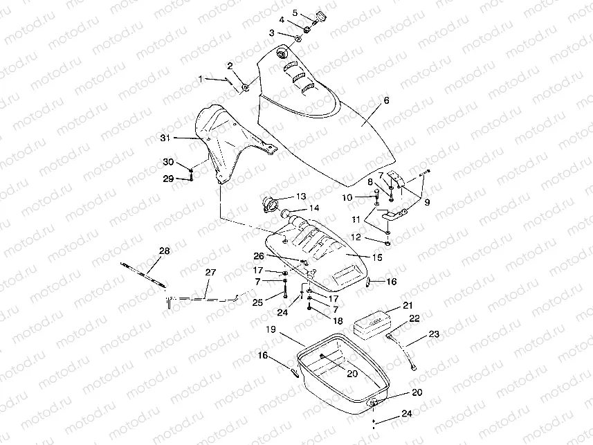 FRONT STORAGE COMPARTMENT SL 750 B944070 (4927012701004A) | FRONT STORAGE COMPARTMENT SL 750 B944070 (4927012701004A)