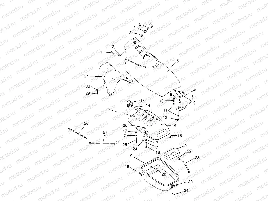 FRONT STORAGE COMPARTMENT  SL 750 B954070 (4930523052A008) | FRONT STORAGE COMPARTMENT  SL 750 B954070 (4930523052A008)