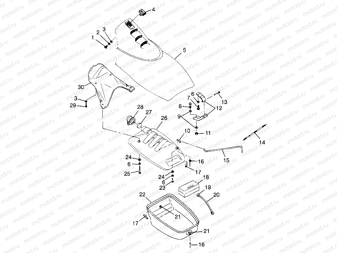 FRONT STORAGE COMPARTMENT SL 780 B974088 and Intl. SL 780 I974088 (4940924092A008) | FRONT STORAGE COMPARTMENT SL 780 B974088 and Intl. SL 780 I974088 (4940924092A008)