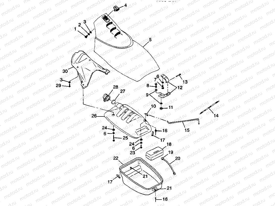 FRONT STORAGE COMPARTMENT SL 900 B974091 and SL 1050 B974090 (4940974097A009) | FRONT STORAGE COMPARTMENT SL 900 B974091 and SL 1050 B974090 (4940974097A009)