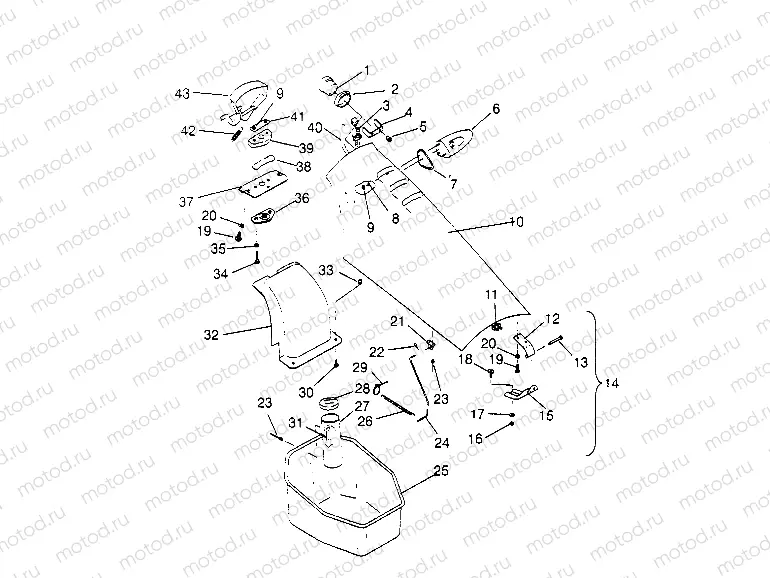 FRONT STORAGE COMPARTMENT  SLT 750 B954170 (4930563056A008) | FRONT STORAGE COMPARTMENT  SLT 750 B954170 (4930563056A008)