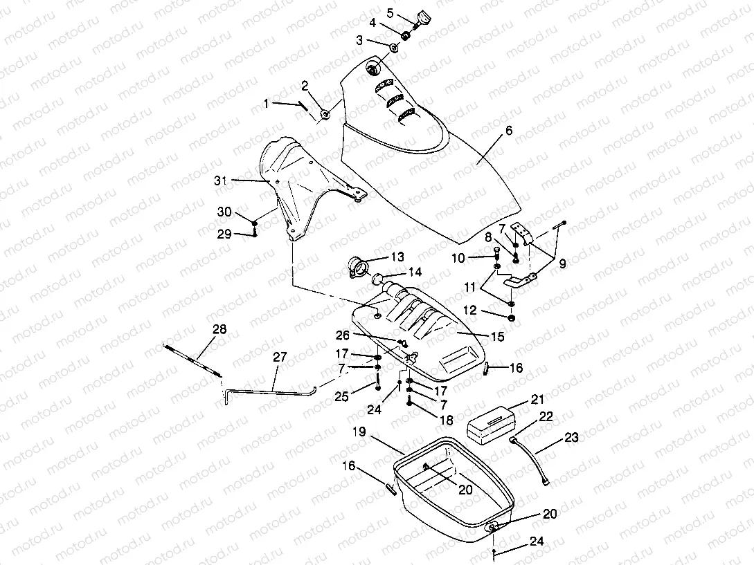 FRONT STORAGE COMPARTMENT  SLX 780 B954287 (4933953395A008) | FRONT STORAGE COMPARTMENT  SLX 780 B954287 (4933953395A008)