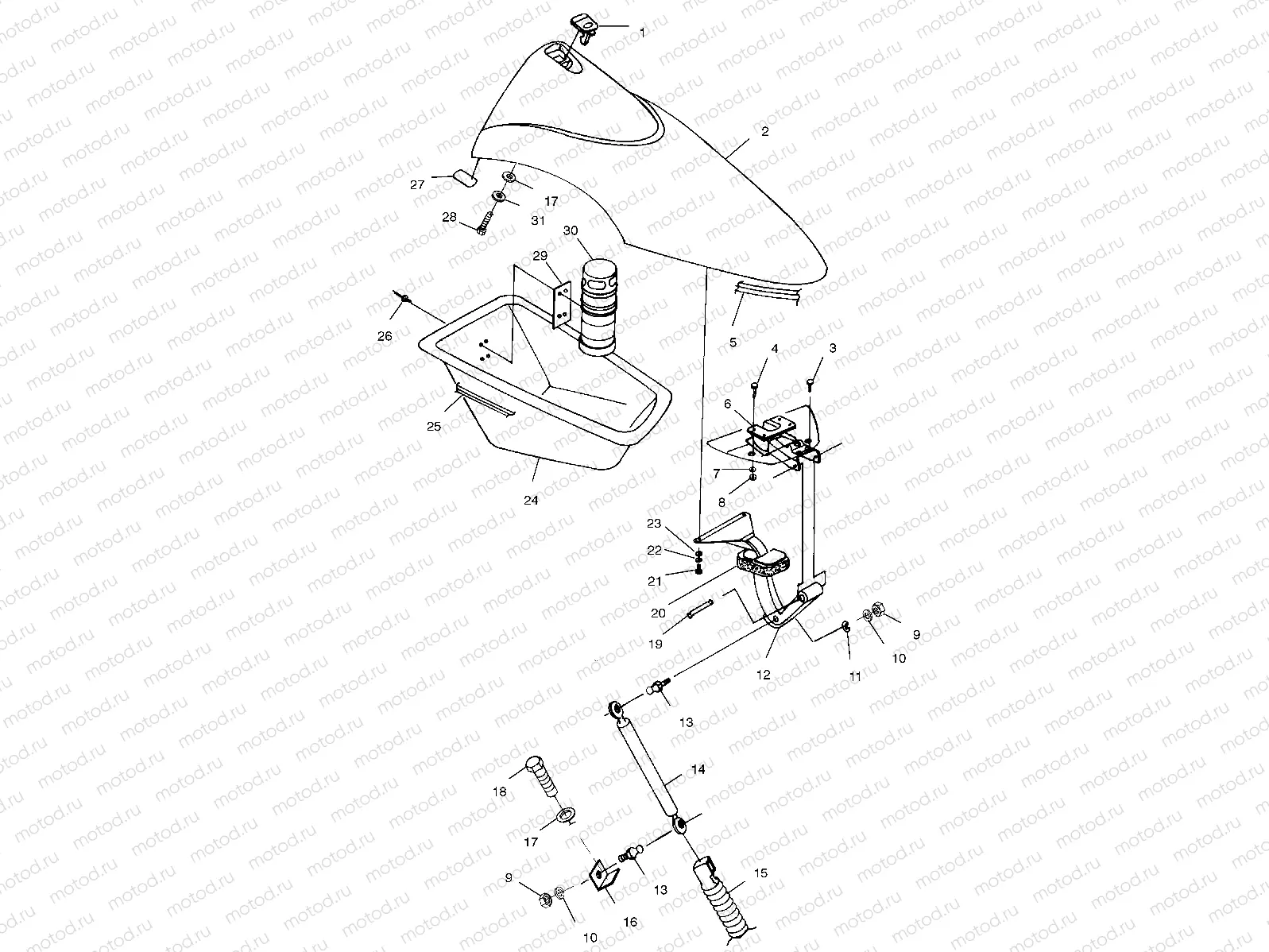 FRONT STORAGE COMPARTMENT - W004673D (4955755575A009) | FRONT STORAGE COMPARTMENT - W004673D (4955755575A009)