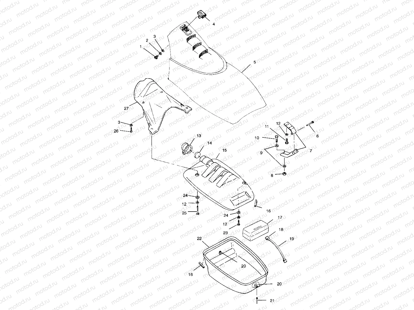 FRONT STORAGE COMPARTMENT - W004978D (4955795579A008) | FRONT STORAGE COMPARTMENT - W004978D (4955795579A008)