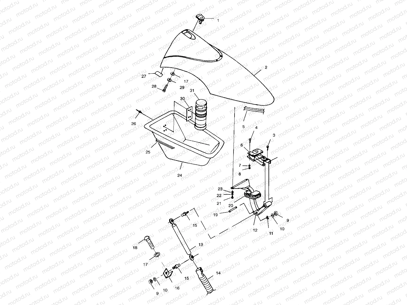 FRONT STORAGE COMPARTMENT - W004999D (4955805580A008) | FRONT STORAGE COMPARTMENT - W004999D (4955805580A008)