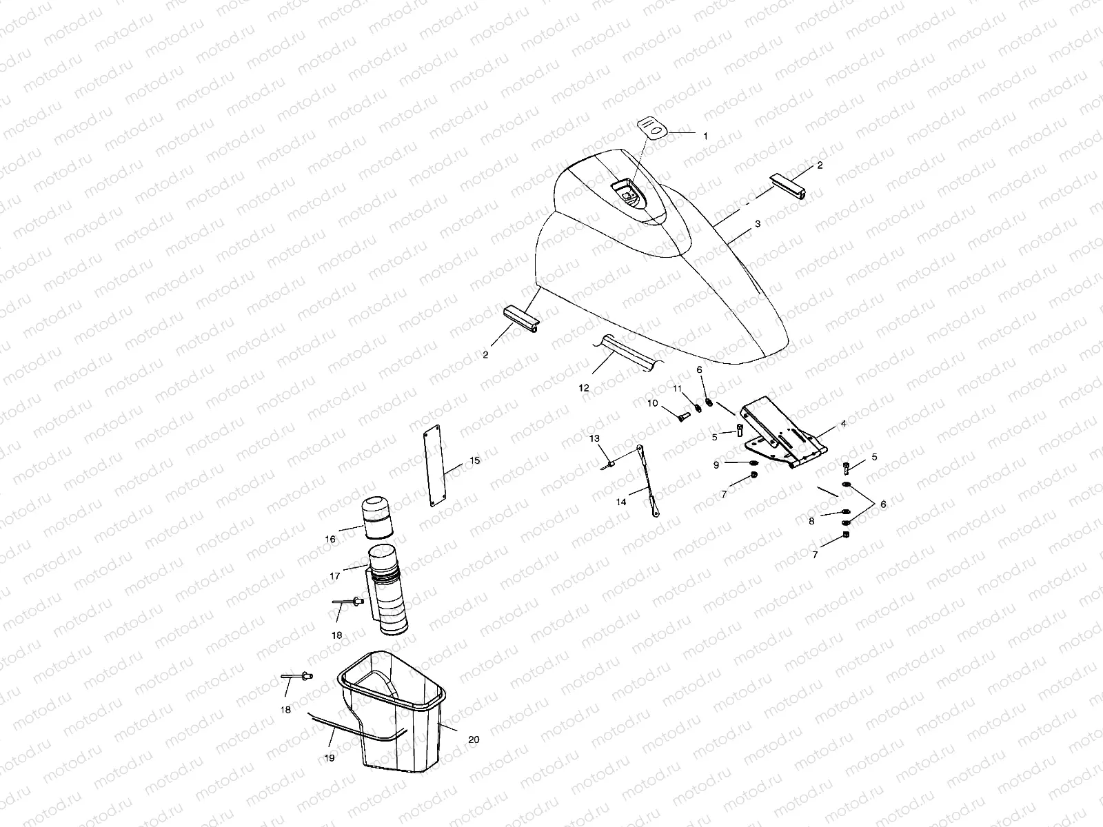 FRONT STORAGE COMPARTMENT - W035297DA/W035297IA (4980978097A07) | FRONT STORAGE COMPARTMENT - W035297DA/W035297IA (4980978097A07)