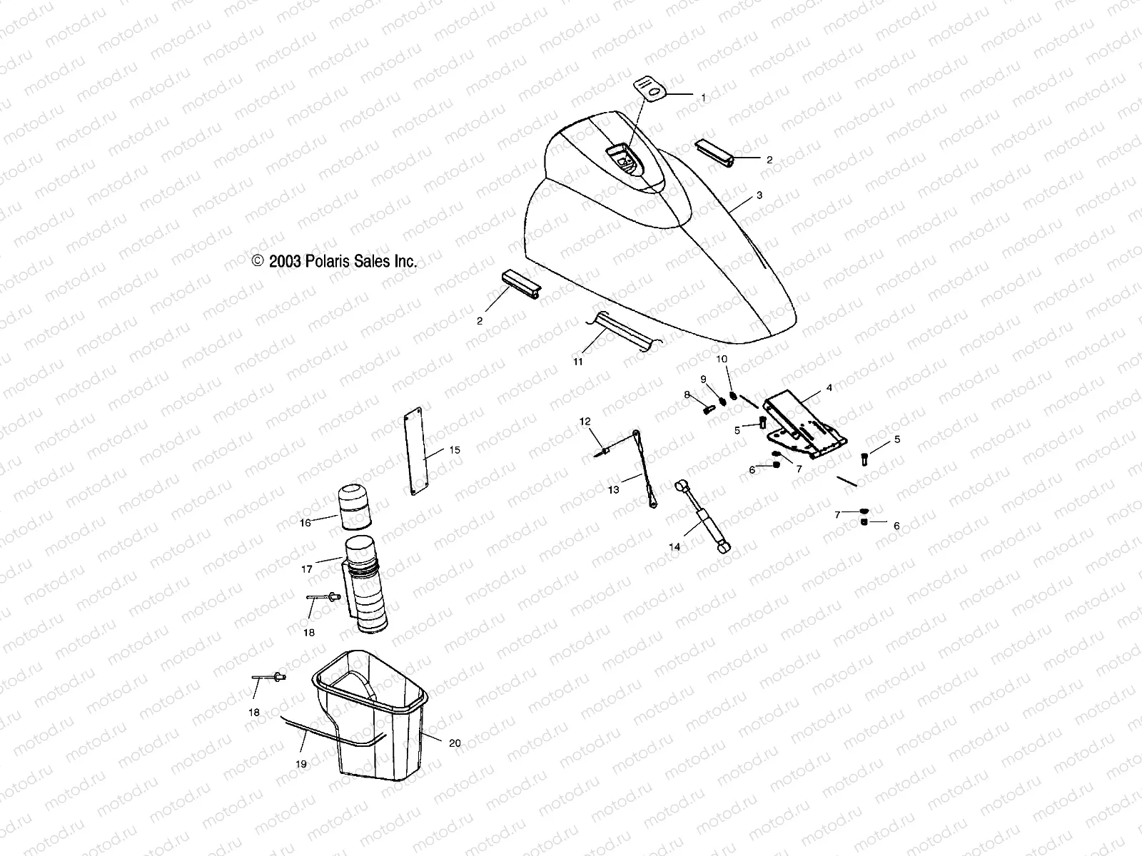 FRONT STORAGE COMPARTMENT - W045101CA/W045101IA (4990479047A07) | FRONT STORAGE COMPARTMENT - W045101CA/W045101IA (4990479047A07)