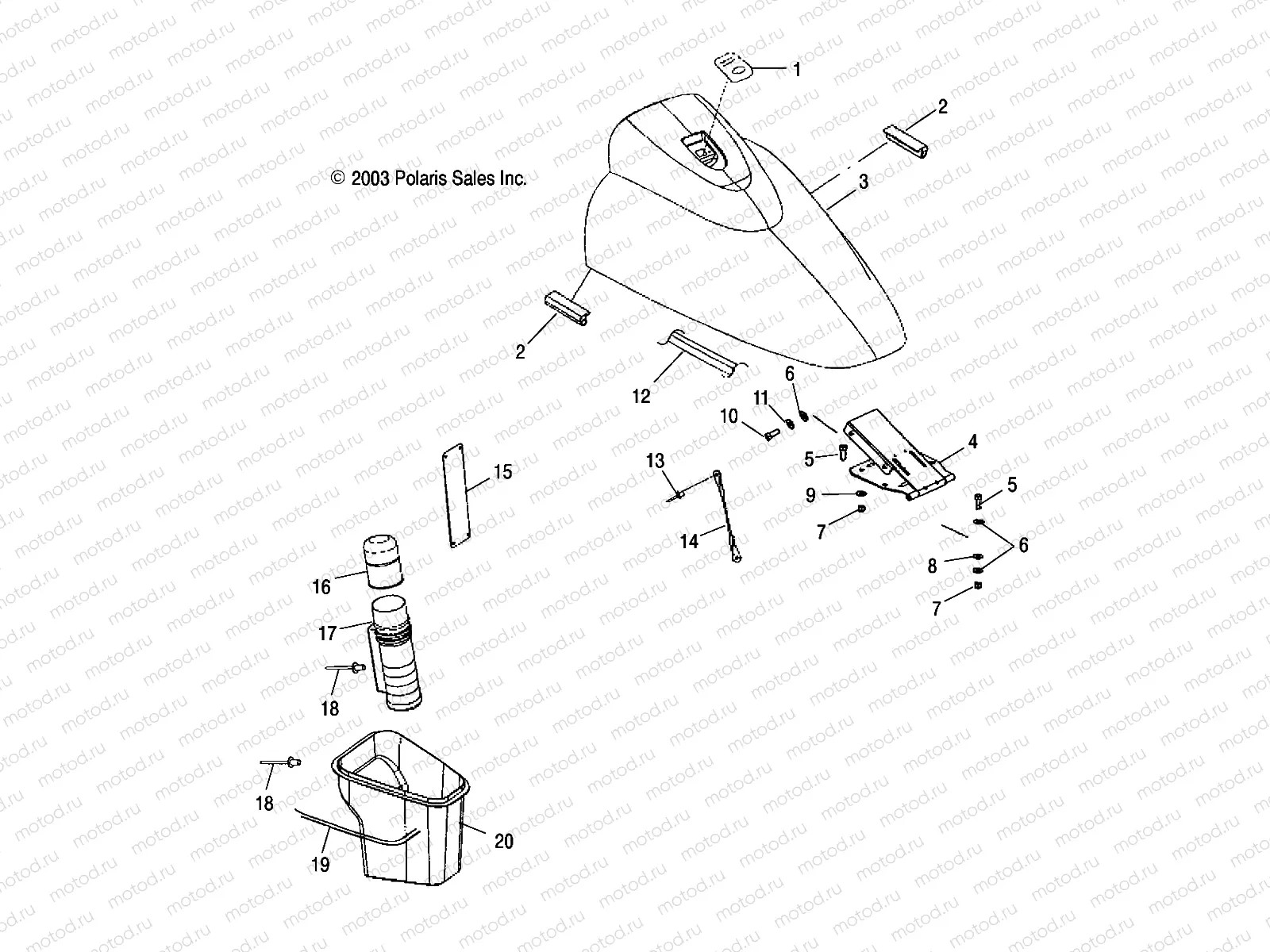 FRONT STORAGE COMPARTMENT - W045297DA/IA/IB (4990519051A07) | FRONT STORAGE COMPARTMENT - W045297DA/IA/IB (4990519051A07)