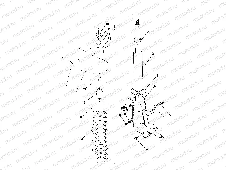 FRONT STRUT ASSEMBLY BIG BOSS 4X6 (4919801980010A) | FRONT STRUT ASSEMBLY BIG BOSS 4X6 (4919801980010A)