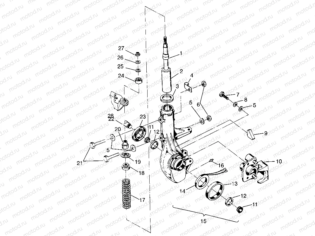 FRONT STRUT ASSEMBLY Scrambler W957840 (4927252725B005) | FRONT STRUT ASSEMBLY Scrambler W957840 (4927252725B005)