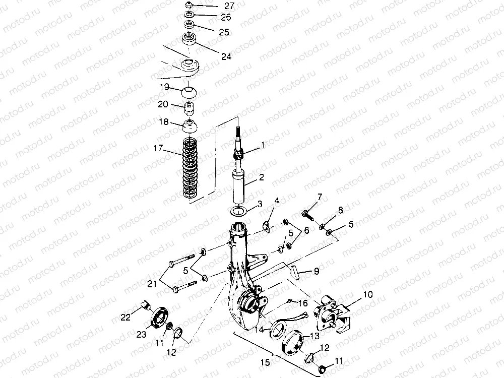 FRONT STRUT ASSEMBLY XPLORER 300 W969130 (4935903590B005) | FRONT STRUT ASSEMBLY XPLORER 300 W969130 (4935903590B005)