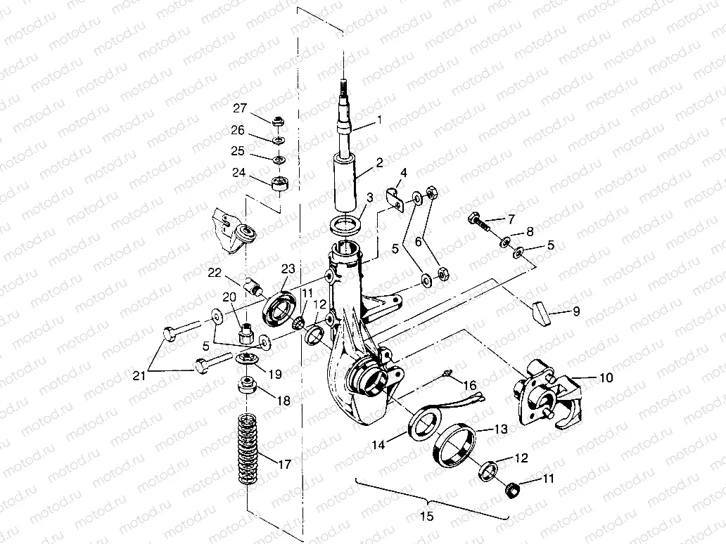 FRONT STRUT ASSEMBLY XPLORER 400L W969140 (4935983598B005) | FRONT STRUT ASSEMBLY XPLORER 400L W969140 (4935983598B005)
