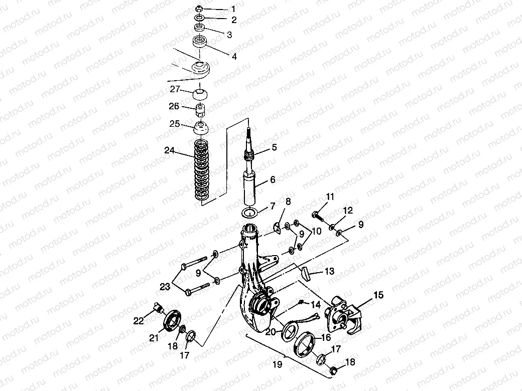 FRONT STRUT Magnum 6X6 - W968744 and Magnum 6X6 Swedish - S968744 (4936073607B007) | FRONT STRUT Magnum 6X6 - W968744 and Magnum 6X6 Swedish - S968744 (4936073607B007)