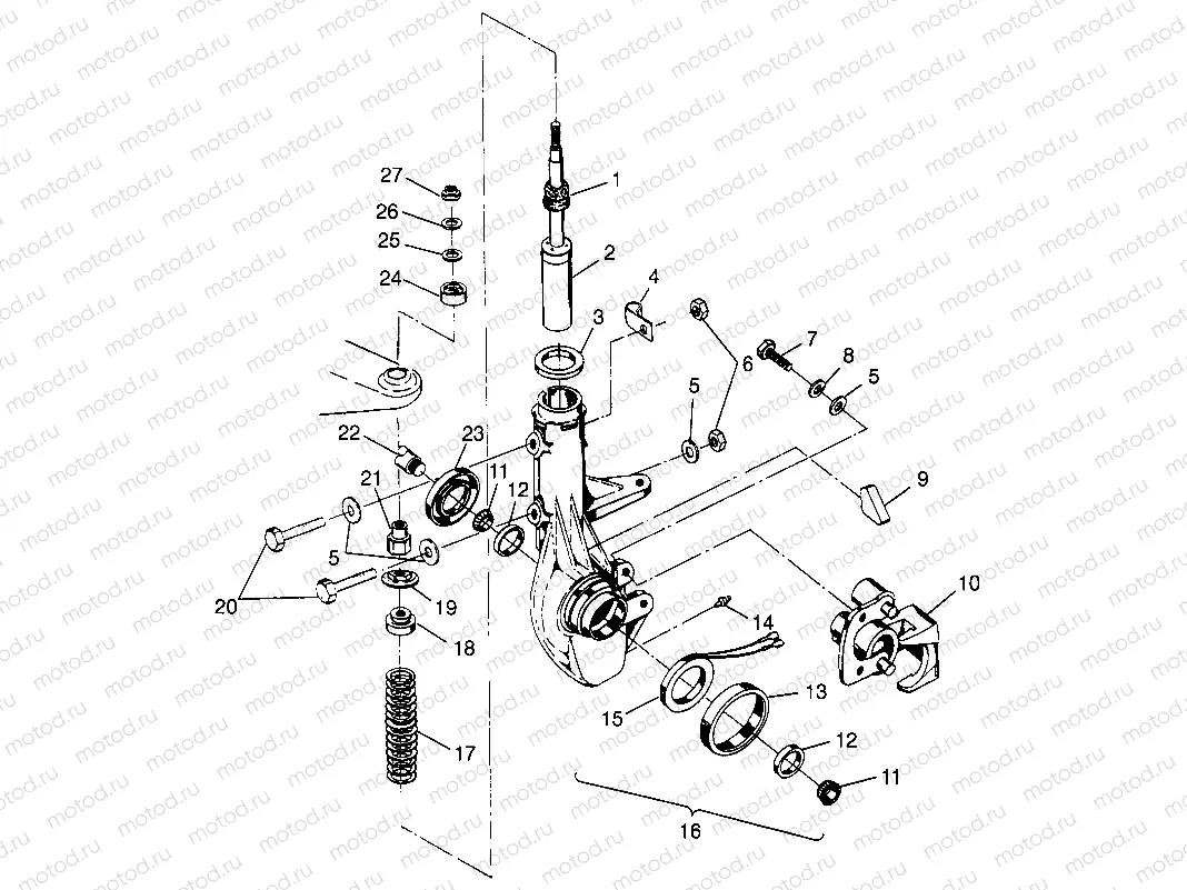 FRONT STRUT  Scrambler 500 W97BC50A (4943074307B005) | FRONT STRUT  Scrambler 500 W97BC50A (4943074307B005)