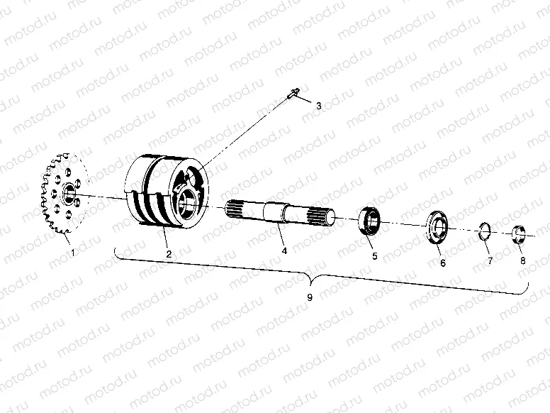FRONT TIGHTENER ASSEMBLY 6x6 400L - U.S.  W958740 | FRONT TIGHTENER ASSEMBLY 6x6 400L - U.S.  W958740, SWEDISH  S958740 and NOR (4930273027B005)