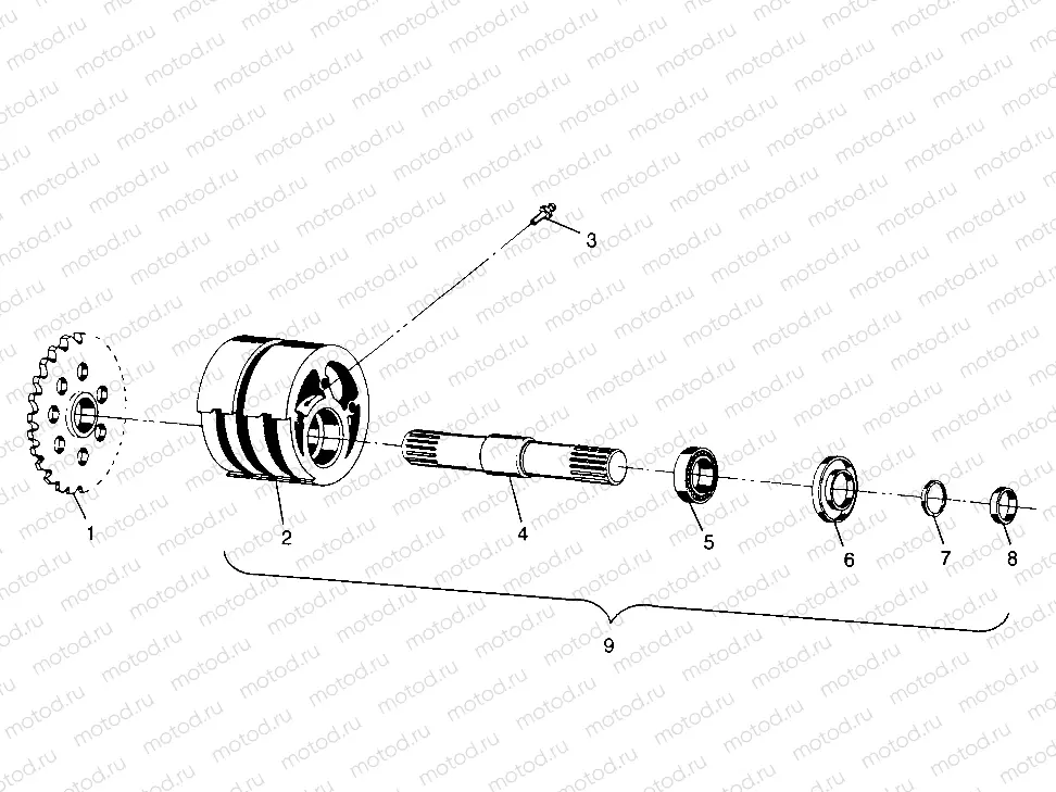 FRONT TIGHTENER ASSEMBLY XPLORER 400L W969140 (4935983598B003) | FRONT TIGHTENER ASSEMBLY XPLORER 400L W969140 (4935983598B003)