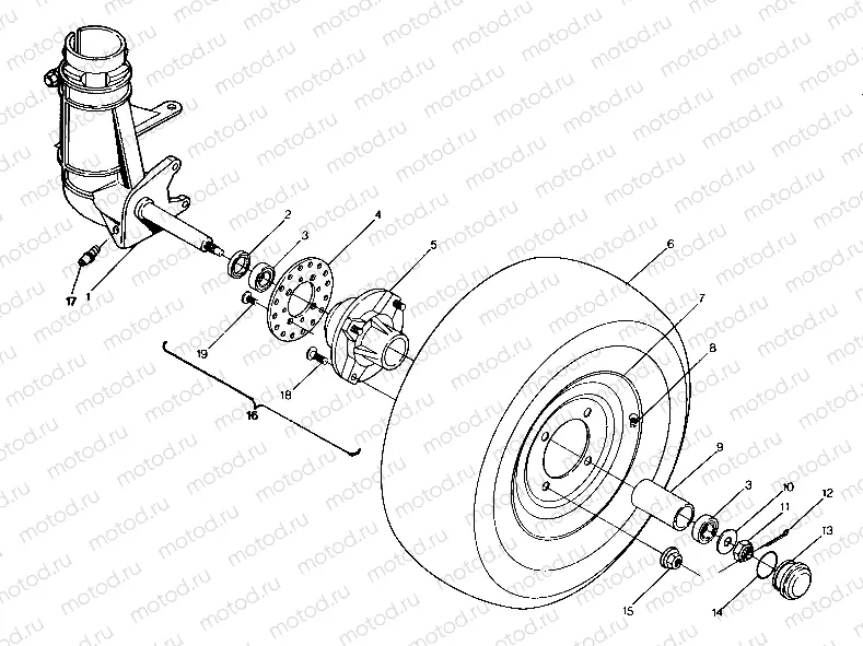 FRONT WHEEL ASSEMBLY 250 4x6 / W928627 (4922902290019A) | FRONT WHEEL ASSEMBLY 250 4x6 / W928627 (4922902290019A)