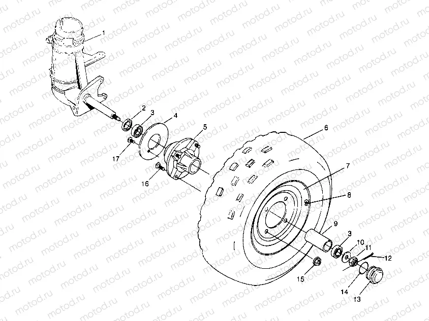 FRONT WHEEL ASSEMBLY 2x4 300 W947530 (4926742674B002) | FRONT WHEEL ASSEMBLY 2x4 300 W947530 (4926742674B002)