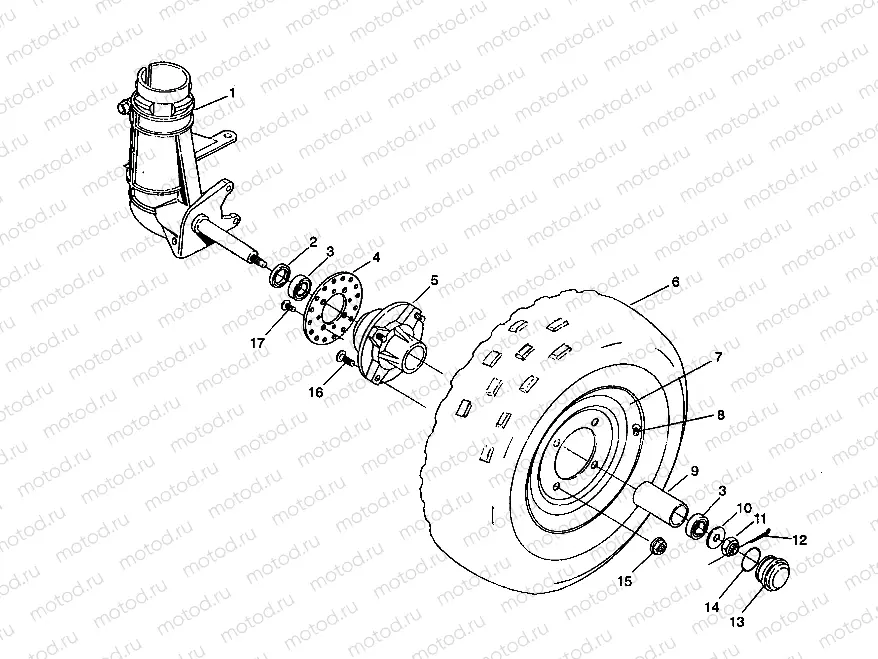 FRONT WHEEL ASSEMBLY 2X4 350L W937539 (4924032403012A) | FRONT WHEEL ASSEMBLY 2X4 350L W937539 (4924032403012A)