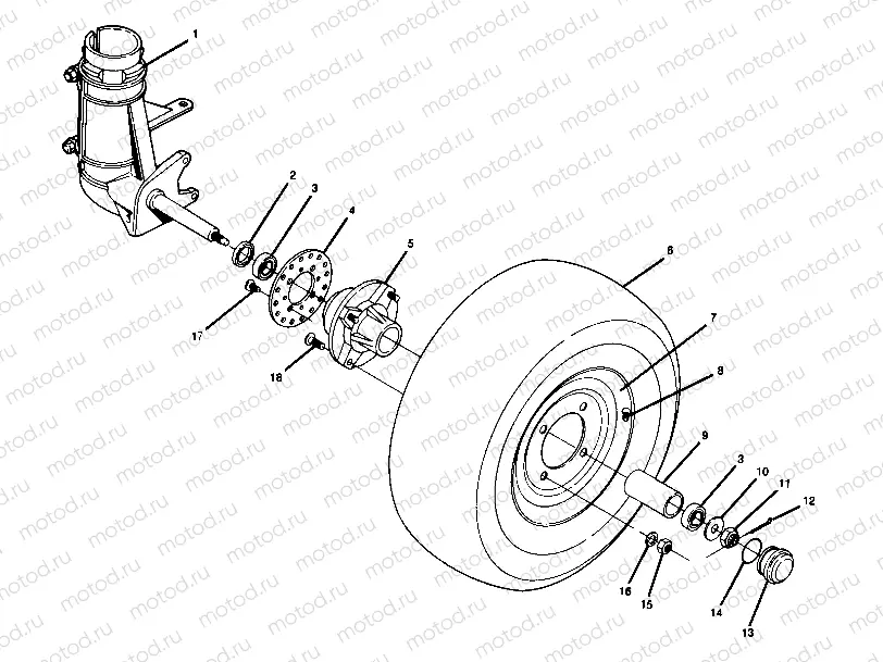 FRONT WHEEL ASSEMBLY  2X4 (4919781978015A) | FRONT WHEEL ASSEMBLY  2X4 (4919781978015A)