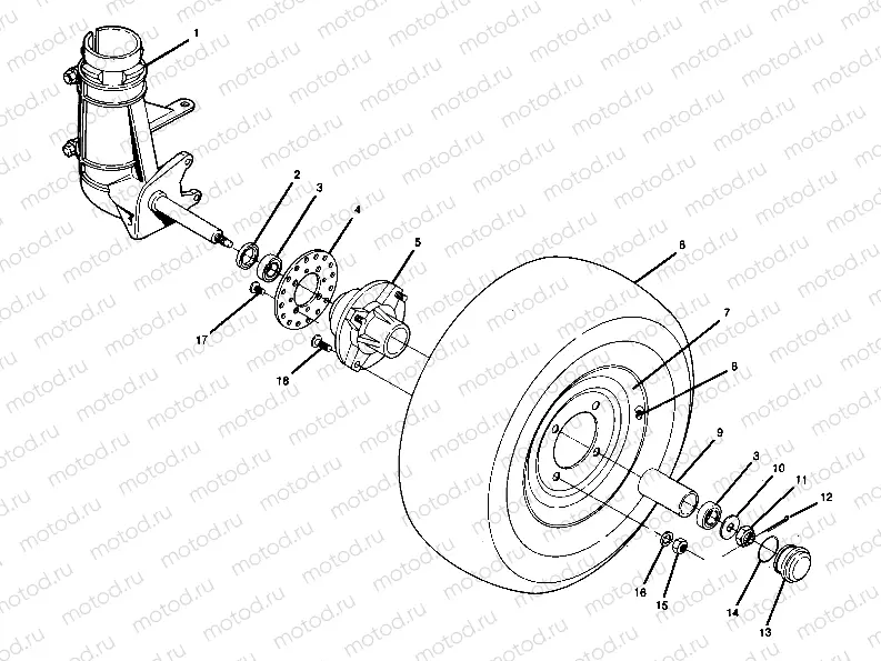 FRONT WHEEL ASSEMBLY  350 2X4 (4918531853017A) | FRONT WHEEL ASSEMBLY  350 2X4 (4918531853017A)