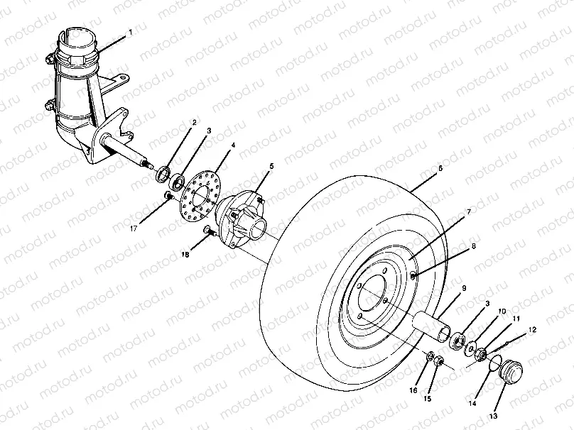 Front Wheel Assembly (4916341634015A) | Front Wheel Assembly (4916341634015A)