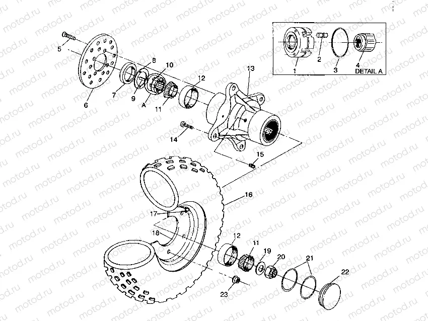 FRONT WHEEL ASSEMBLY 6X6 250 W938727 (4924092409016A) | FRONT WHEEL ASSEMBLY 6X6 250 W938727 (4924092409016A)