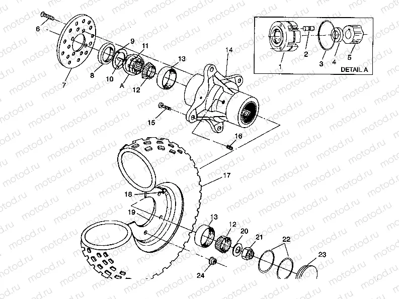 FRONT WHEEL ASSEMBLY 6X6 350L W938739 (4924062406016A) | FRONT WHEEL ASSEMBLY 6X6 350L W938739 (4924062406016A)
