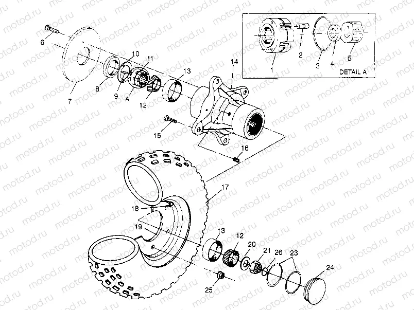 FRONT WHEEL ASSEMBLY 6x6 400L - U.S.  W958740 | FRONT WHEEL ASSEMBLY 6x6 400L - U.S.  W958740, SWEDISH  S958740 and NORWEGI (4930273027B009)