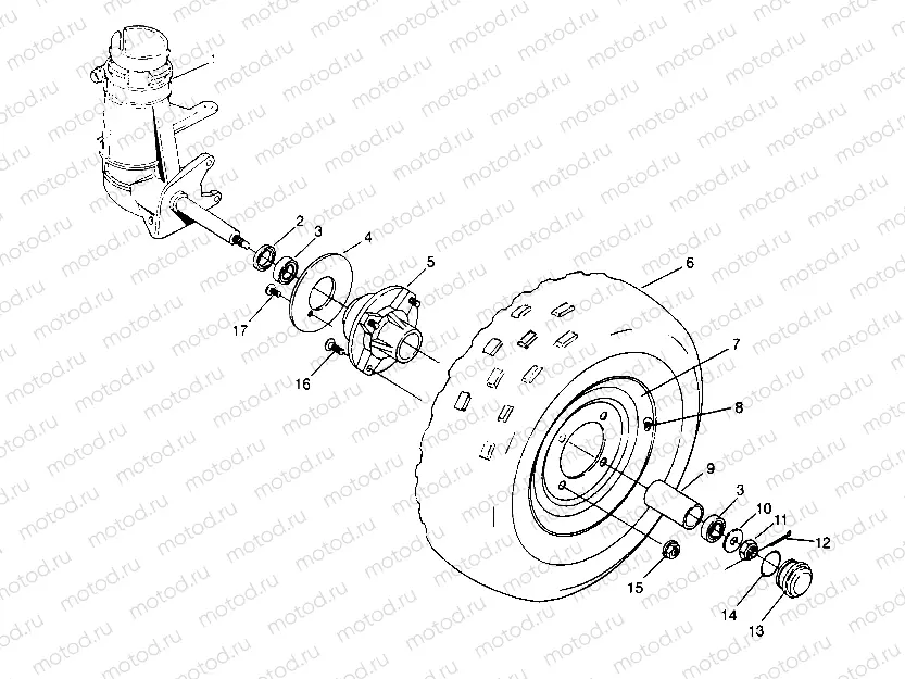 FRONT WHEEL ASSEMBLY Magnum 2x4 W957544 (4926852685B003) | FRONT WHEEL ASSEMBLY Magnum 2x4 W957544 (4926852685B003)