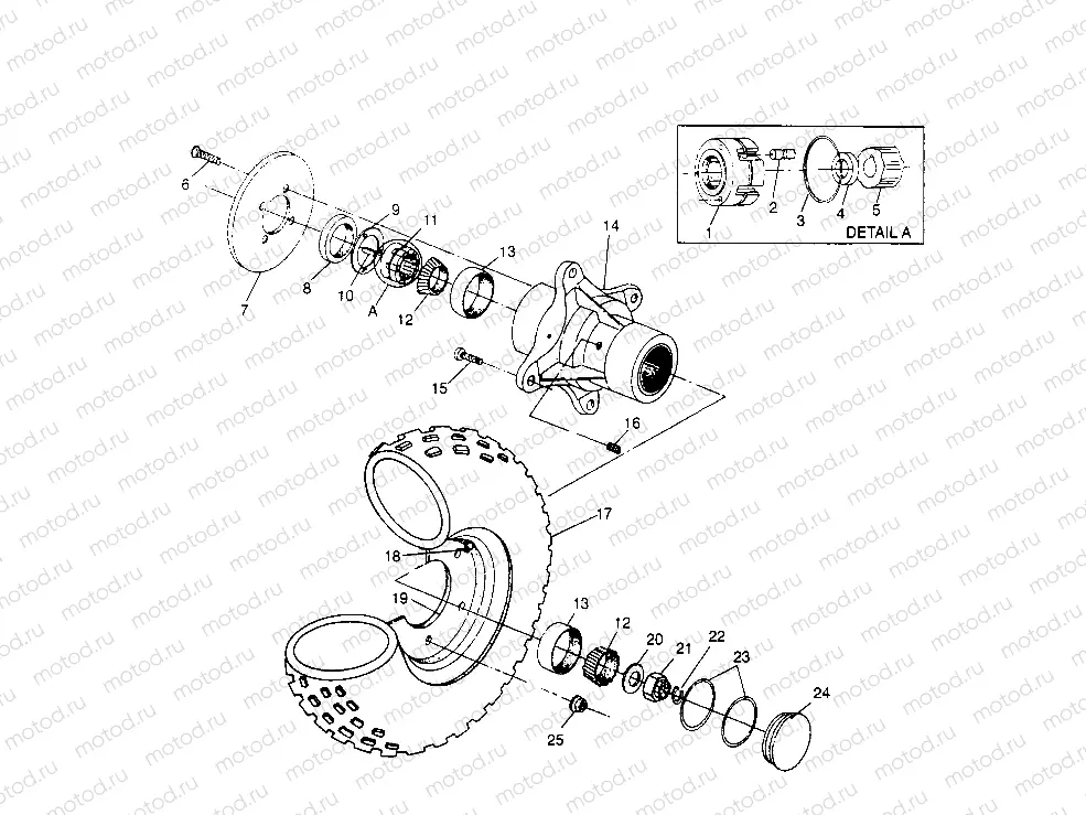 FRONT WHEEL ASSEMBLY Sportsman 4x4 W958040 (4930403040B007) | FRONT WHEEL ASSEMBLY Sportsman 4x4 W958040 (4930403040B007)