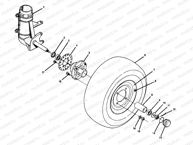 FRONT WHEEL ASSEMBLY TRAIL BLAZER (4919761976015A) | FRONT WHEEL ASSEMBLY TRAIL BLAZER (4919761976015A)