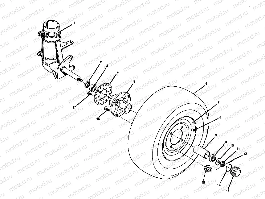 FRONT WHEEL ASSEMBLY Trail Blazer / W927221 (4922852285015A) | FRONT WHEEL ASSEMBLY Trail Blazer / W927221 (4922852285015A)