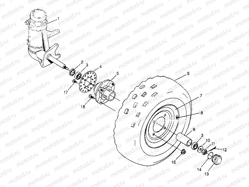 FRONT WHEEL ASSEMBLY Trail Blazer W947221 (4926832683B001) | FRONT WHEEL ASSEMBLY Trail Blazer W947221 (4926832683B001)