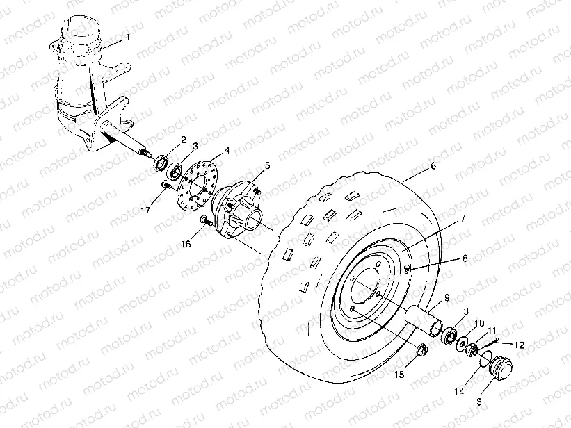 FRONT WHEEL ASSEMBLY Trail Blazer W957221 (4930363036B002) | FRONT WHEEL ASSEMBLY Trail Blazer W957221 (4930363036B002)