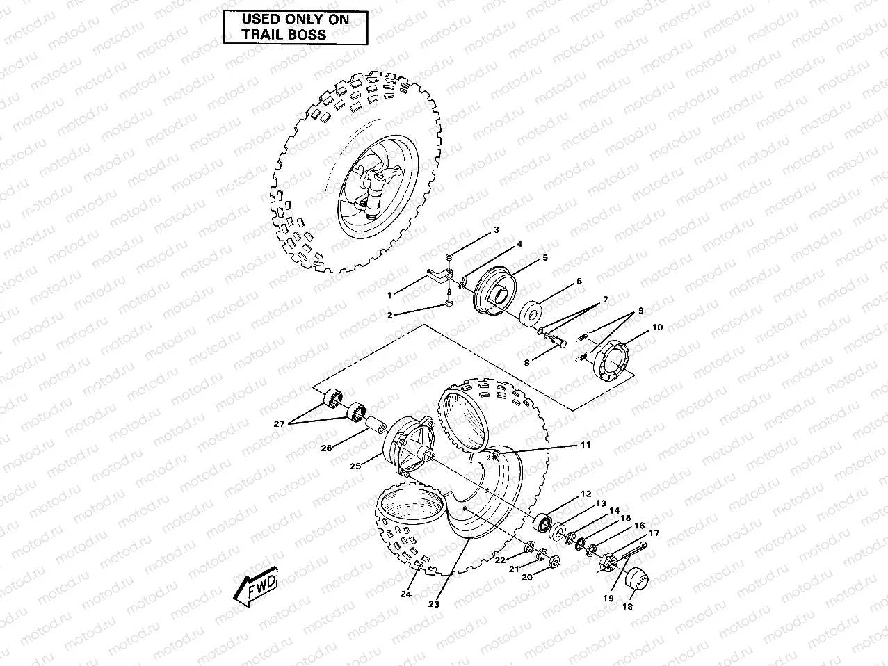Front Wheel Assembly-Trail Boss (4910981098026A) | Front Wheel Assembly-Trail Boss (4910981098026A)