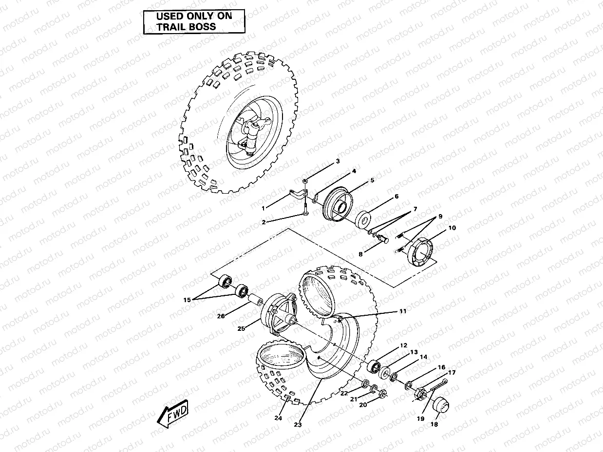 Front Wheel Assembly-Trail Boss (4911701170026A) | Front Wheel Assembly-Trail Boss (4911701170026A)