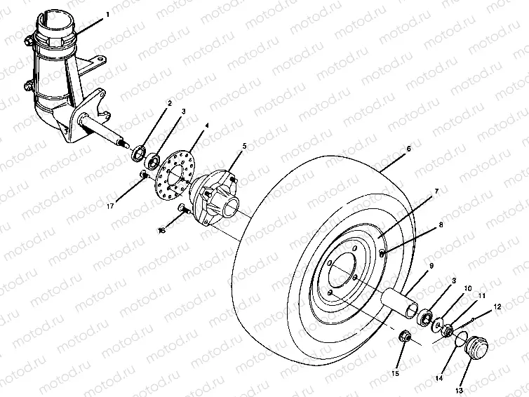 FRONT WHEEL ASSEMBLY Trail Boss / W928527 (4922892289015A) | FRONT WHEEL ASSEMBLY Trail Boss / W928527 (4922892289015A)