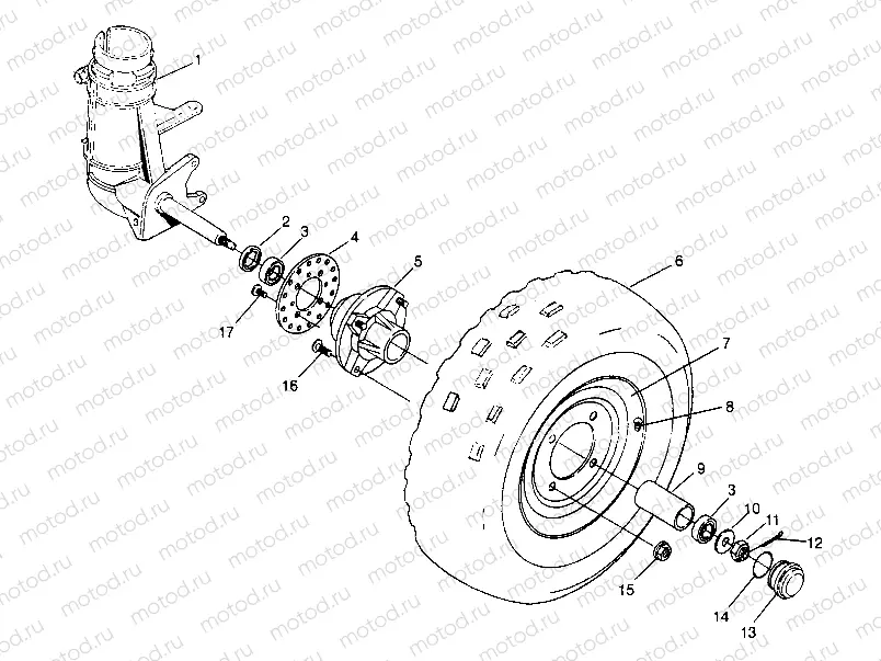 FRONT WHEEL ASSEMBLY Trail Boss W948527 (4926822682B001) | FRONT WHEEL ASSEMBLY Trail Boss W948527 (4926822682B001)