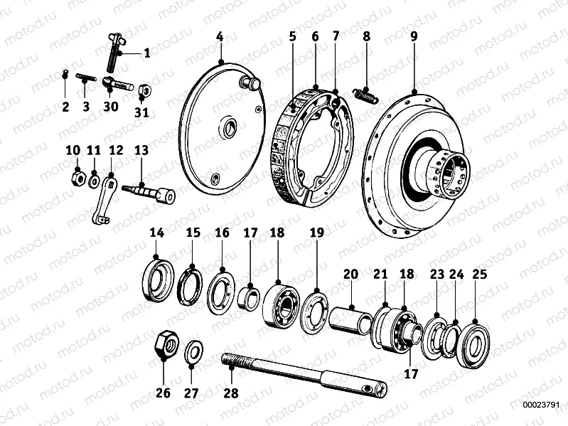 Front wheel brake