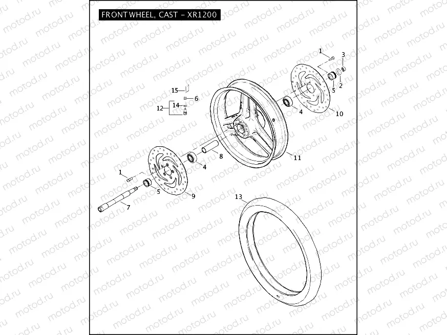FRONT WHEEL, CAST - XR1200