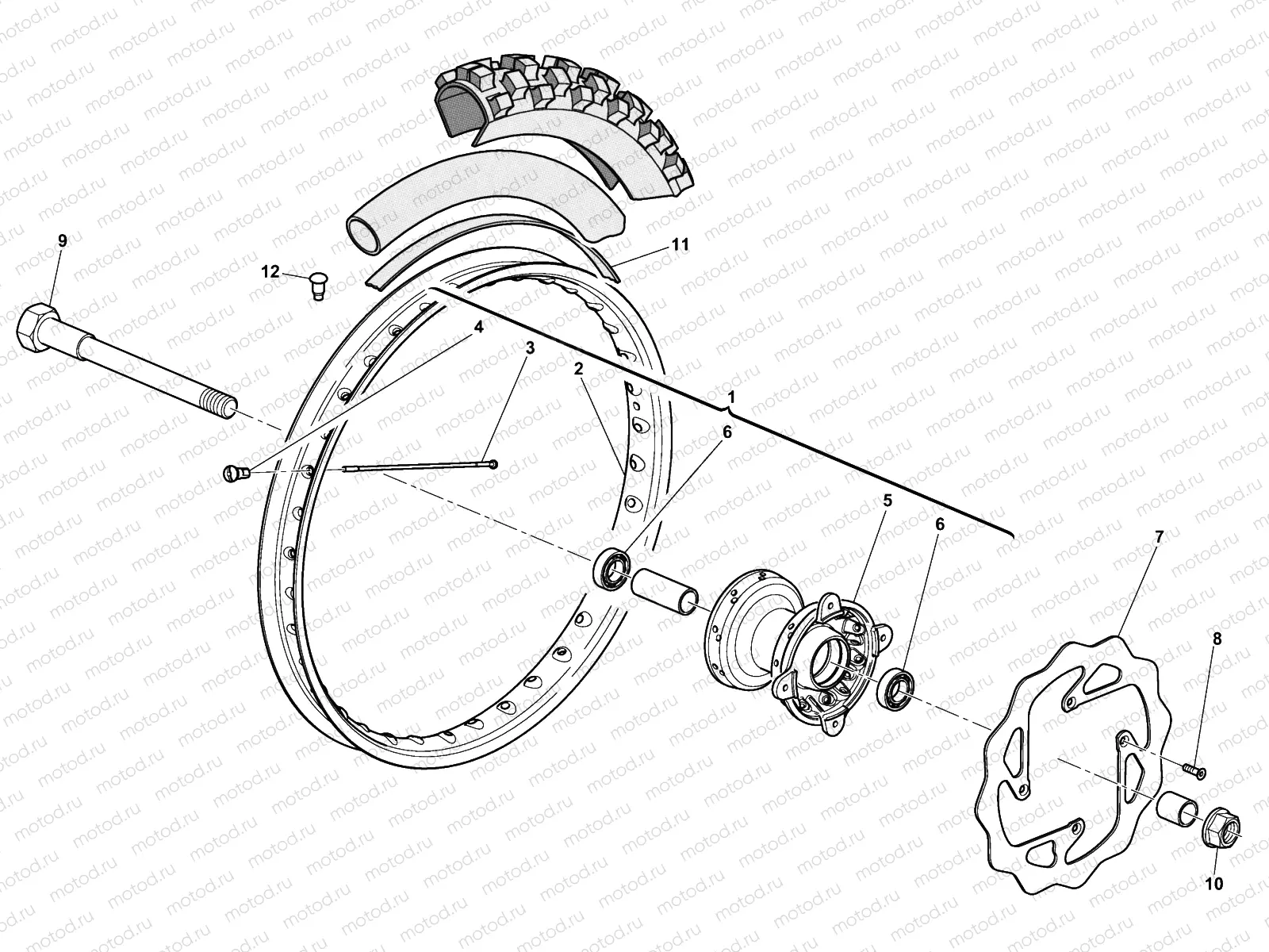 FRONT WHEEL (CR 50)