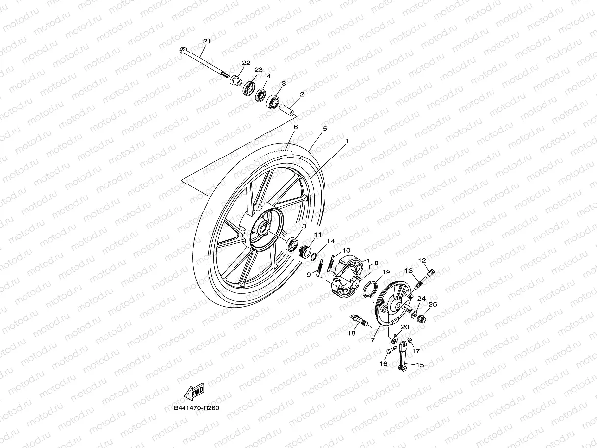 FRONT WHEEL FOR CAST WHEEL